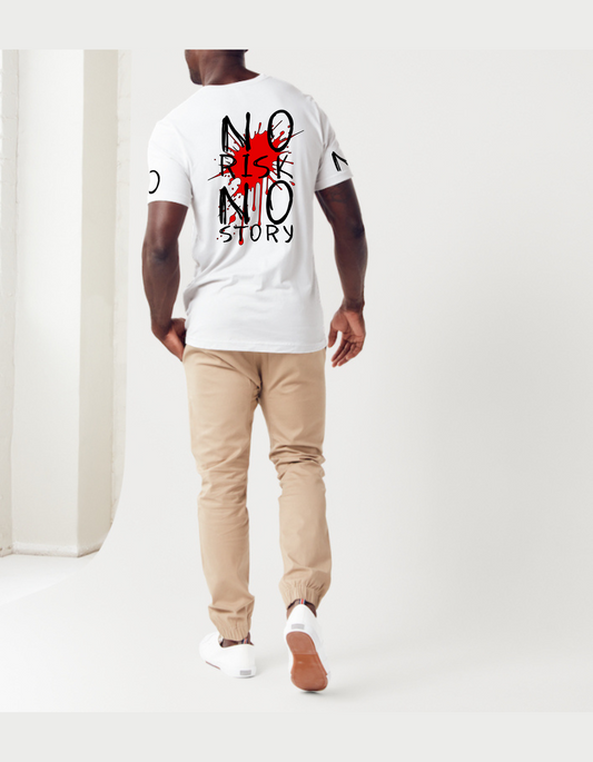 Grafik T-Shirt mit No Risk No Story Druck